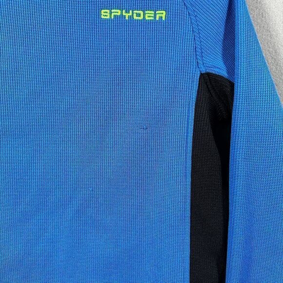 Spyder Blue Knit Full Zip Pull Over Knit Sweater Size Large 14/16 - Picture 7 of 11